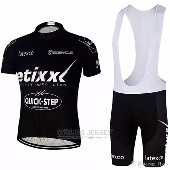 2018 Cycling Jersey Etixx Quick Step Black Short Sleeve and Bib Short